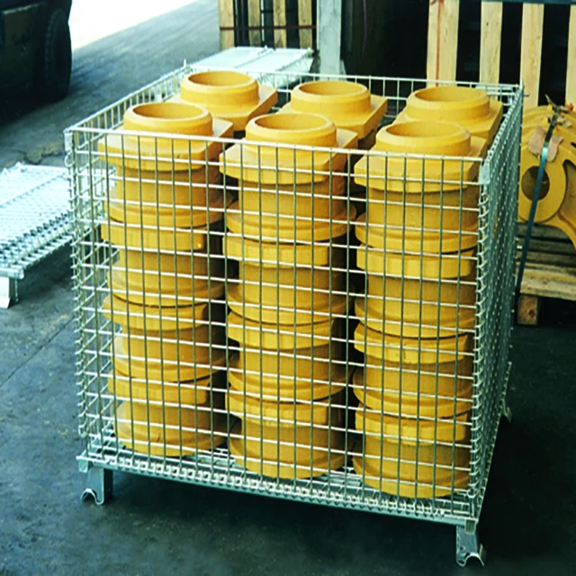 High storage capacity Metal Storage Cage Rolling Wire Mesh Pallet Containers  wire cages