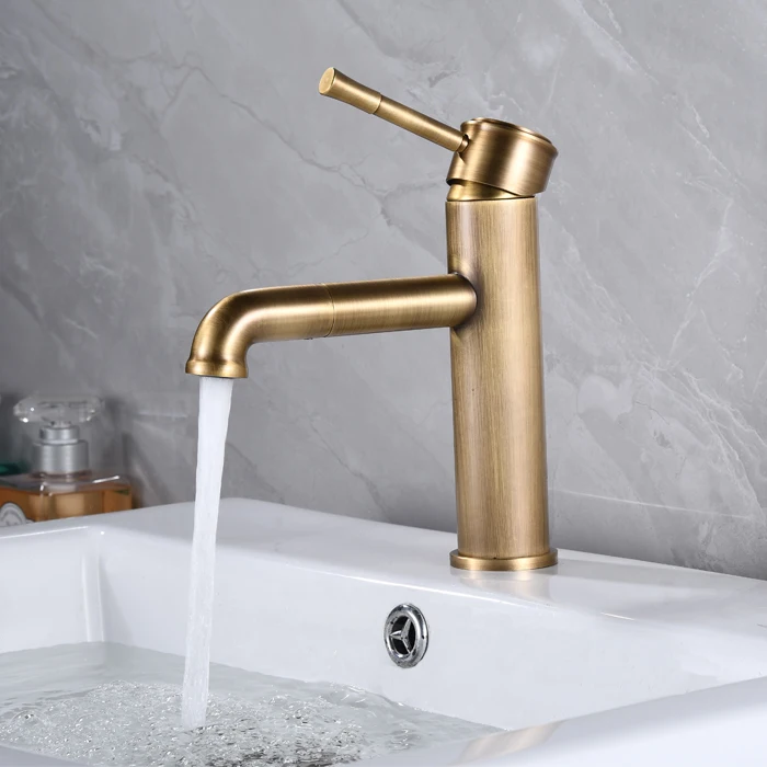 Настольный латунный смеситель с одной ручкой, выдвижной смеситель для раковины