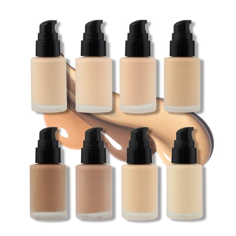 
8 colors liquid foundation Wholesale full coverage own brand liquid foundation Nature colors 