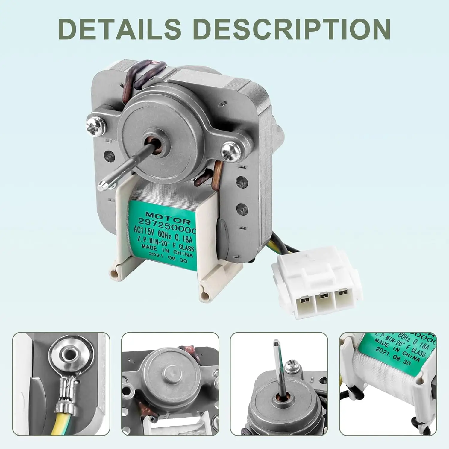 297250000 Refrigerator Condenser Motor For Frigidaire Refrigerators Replaces 216914200 216934100 5304442624 297309000