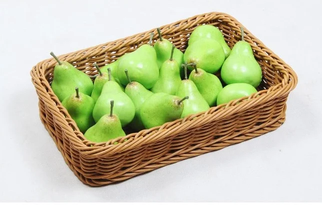 Yulin Jiafu Rectangle Plastic PP Rattan Basket for Storing Fruit Vegetables and Sundries