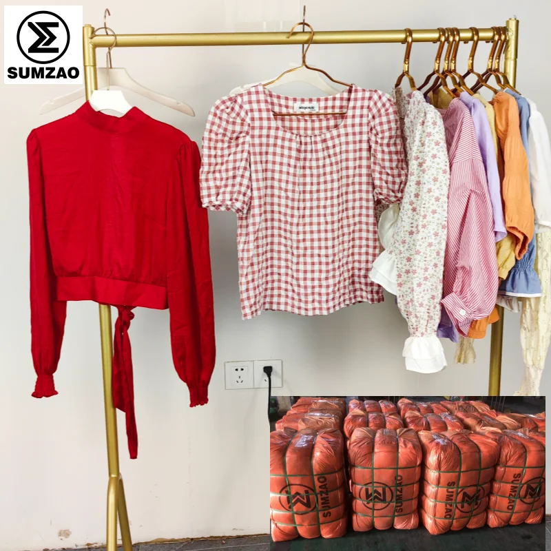 Seocnd hand used clothes bales Bal baju bekas blouse wanita sleeves untuk muslims pakaian bakas