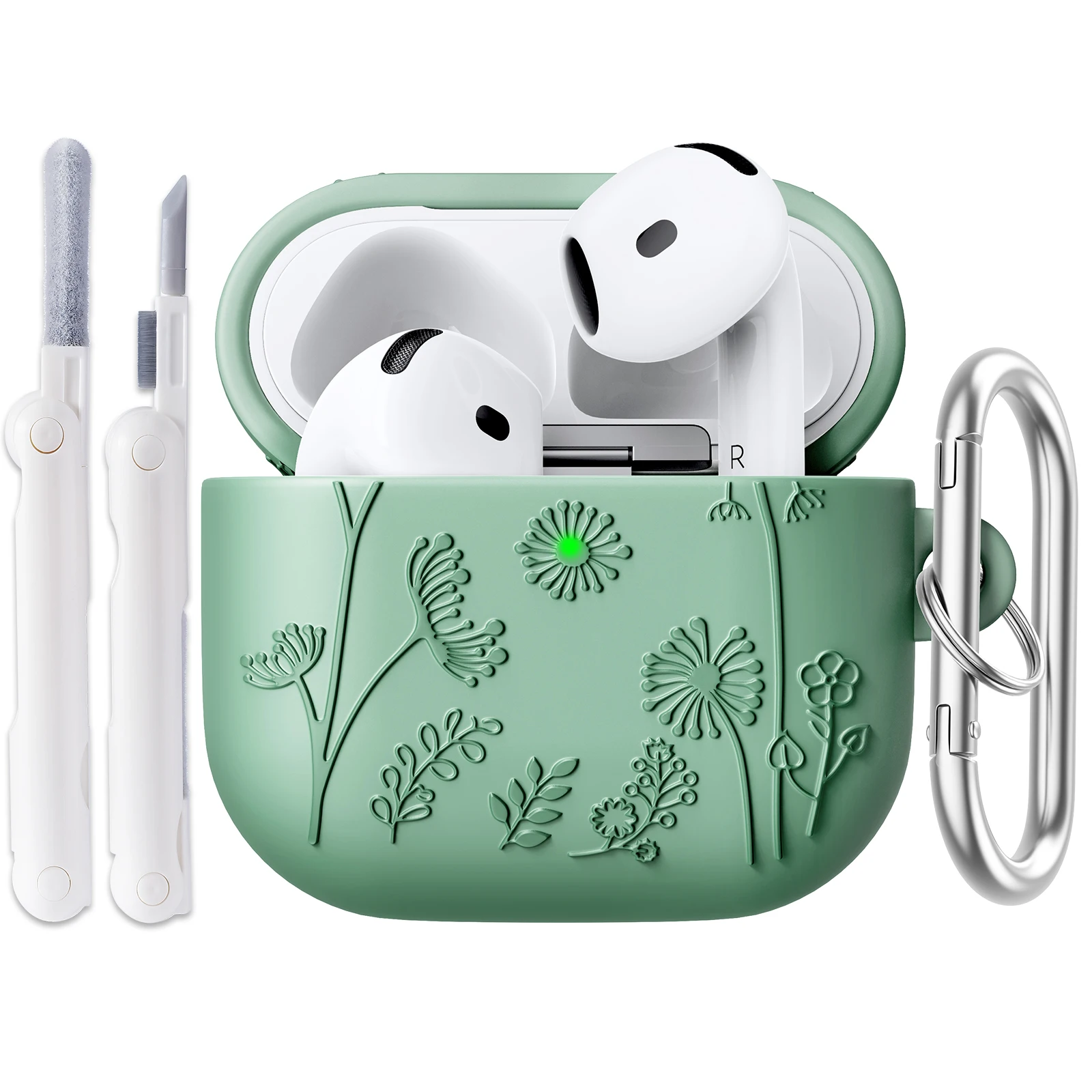 Чехол для AirPods 1 и 2 Стильный чехол женщин девочек защитный жесткий с цветочными узорами зажимом