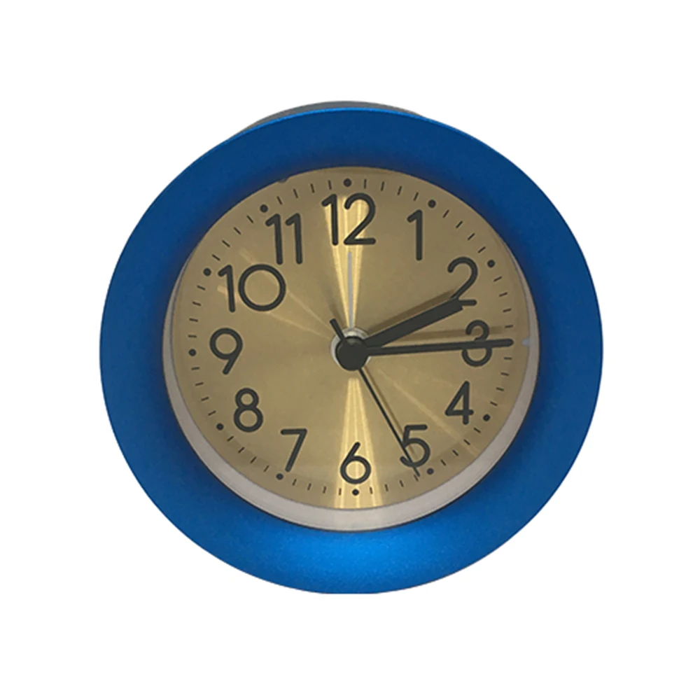 EMAF Custom Gravity Sensing Table Round Silent Sweep Movement Analog Clock Aluminum Metal Night Light Quartz Snooze Alarm Clock