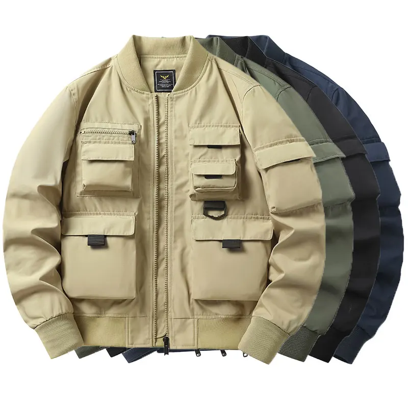 Equipment Thick Flight Bomber Trench Coat Multiple Pockets Winter Factory Direct Functional Outdoor Pilot Bomber Jacket