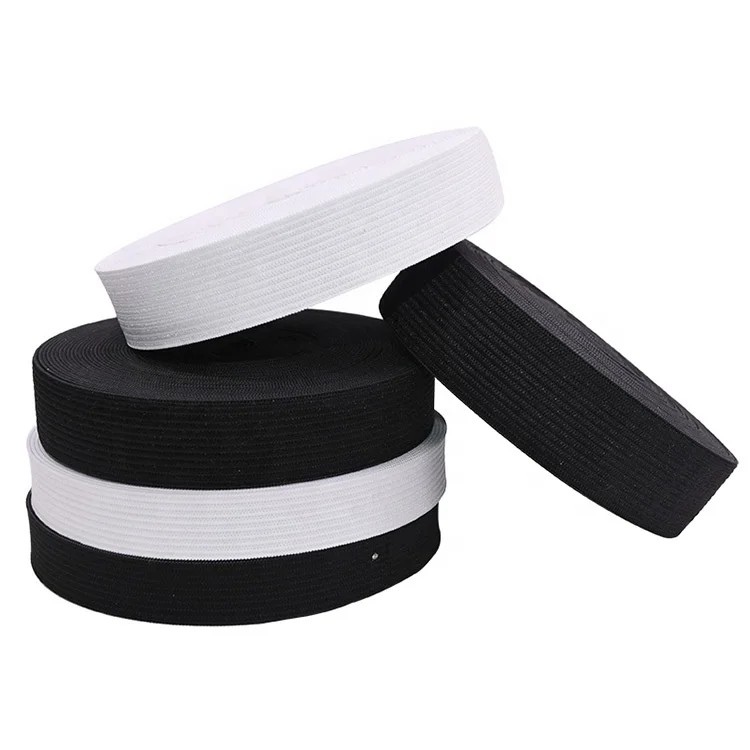 Multi-width white elastic tape black knitted elastic webbing Used for sewing garments and shoes