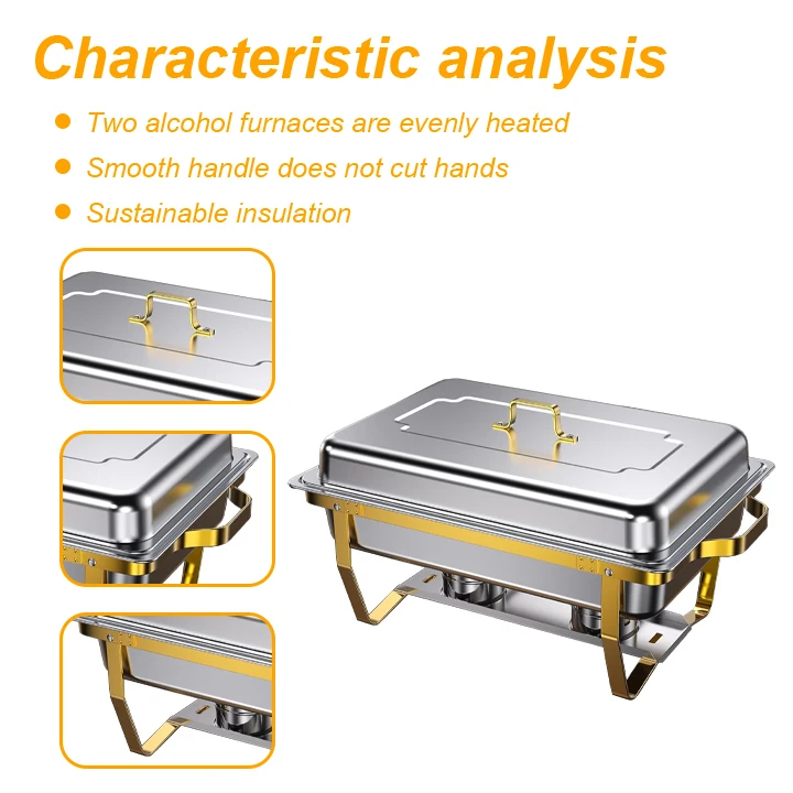 YITIAN Factory Supply Luxury Chafing Dish Buffet Set Stainless Steel Chafing Dishes Heating Display Food Warmer Set