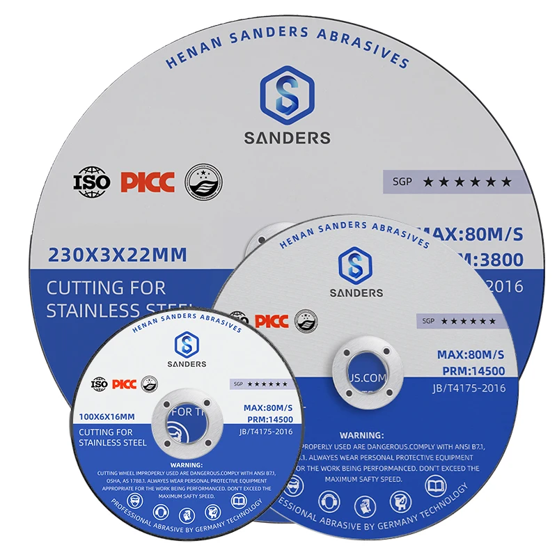 SANDERS High Performance 9 Inch 230x3x22.2mm Abrasive Resin Cutting Wheel Cut Off Wheels