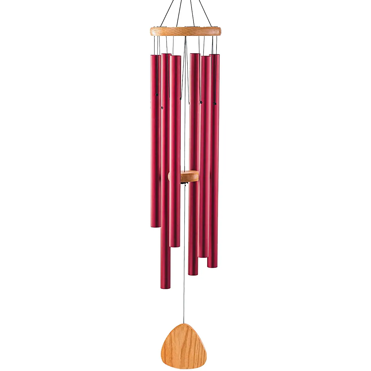 Terrace garden decoration copper wind chime stainless steel metal custom LOGO red aluminum tube dark tone wind chime