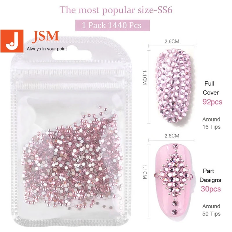 Стразы для ногтей Beautypapa 1440 шт. SS6 30 цветов, стеклянные камни без горячей фиксации, очаровательные стразы, украшения для маникюра