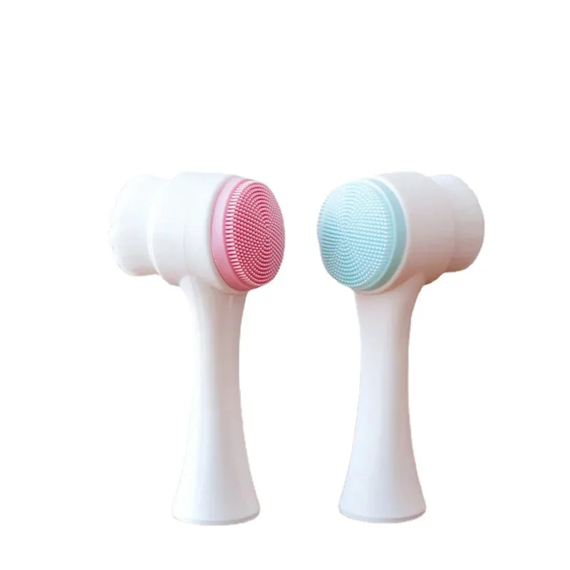 Оптовая продажа силиконовая щетка для мытья лица производитель мягкая чистки волос двусторонняя Массажная