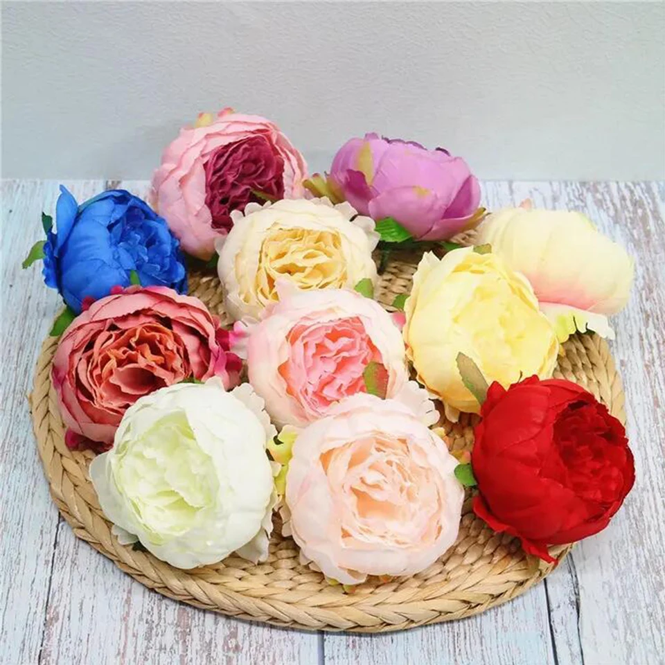 2021 Factory Sales Hot New Products Amazon Direct Supplier Diy Silk Real Touch Peony Flower Head Dried flowers For Home Party De