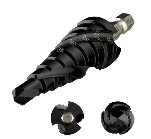 1/4inch spiral flute low cutting resistance titanium hss step drill bit step drill bit titanium m35 step drill bit hex shank