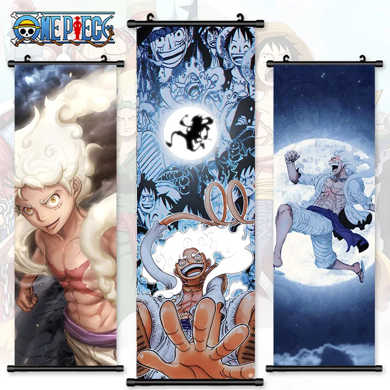 25x75CM Premium quality straw hat pirates art painting cool Luffy One pieces hanging poster