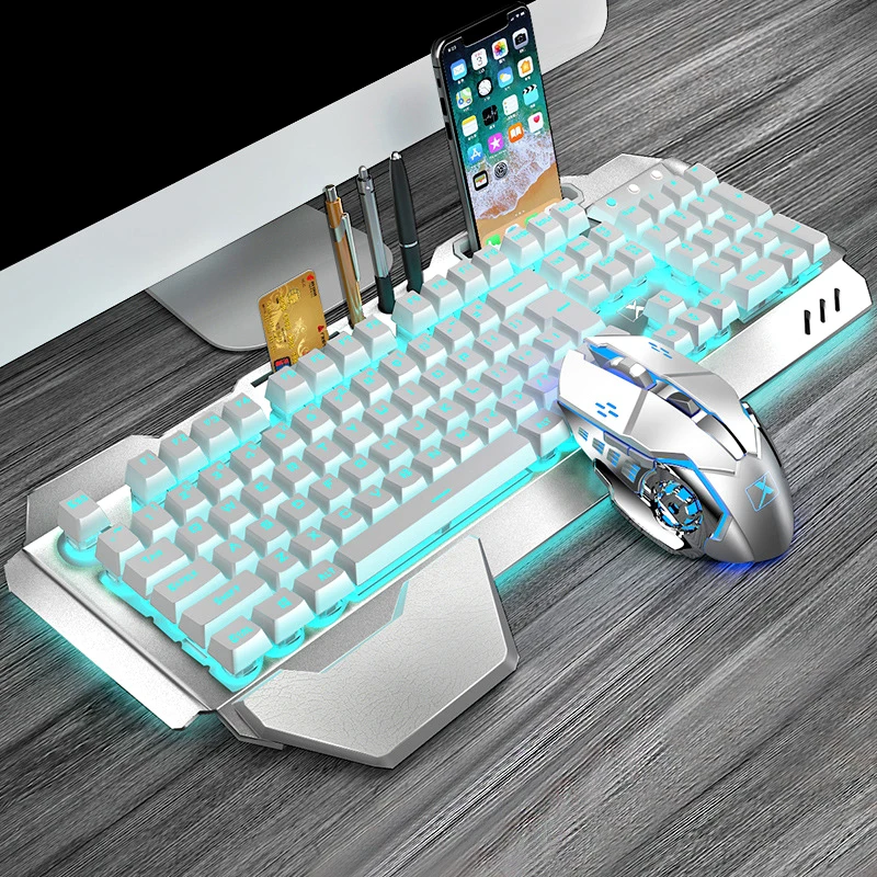 Комплект механической клавиатуры и мыши с цветной RGB подсветкой
