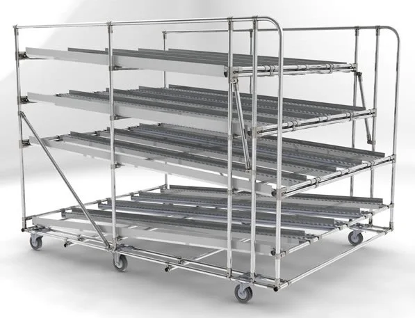 2045D Flexible Roller Conveyor Cargo OD 34mm Aluminum Track Flow Rail Roller Track For Sliding Shelf System