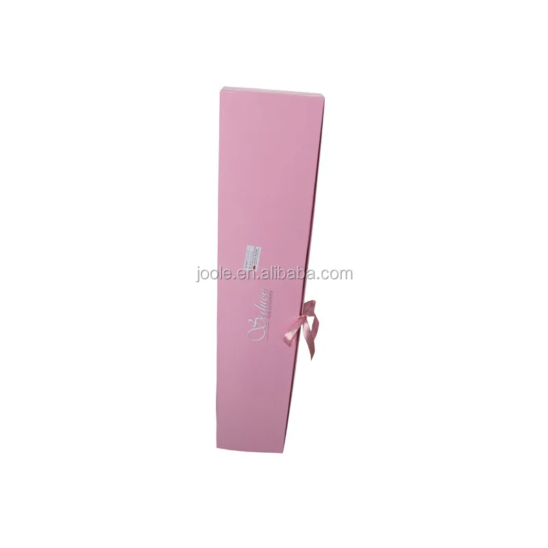 Elegant design hair extension wig packaging boxes tie packaging bo with ribbon satin