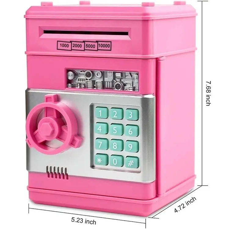 Hot sell Plastic Bank Safe Money Box Children Cash Saving Safe Atm Toy