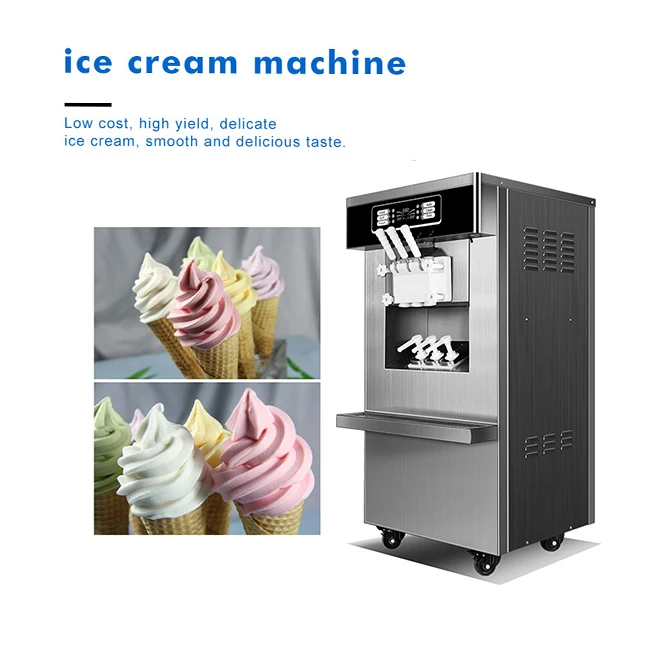 Commercial Soft Ice Cream Maker Machine,Ice-Cream Machine,Making  IceCream Machine with air pump