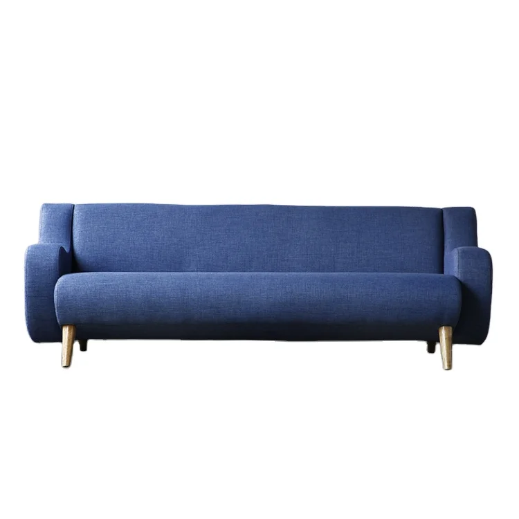 Simple Office Couch Modern blue velvet  threeseat fabric sofa sets living room furniture sectional