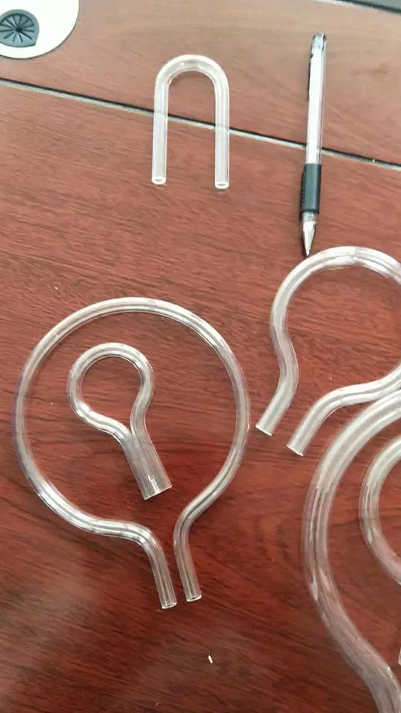 Custom   different sizes bent shape borosilicate glass tube quartz glass tube quartz pipe