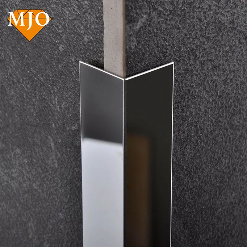 Foshan Supplier MJO Stainless Steel Tile Trim Corners Wall Corner Guards For Protection 304/316 Metal Tile Trim