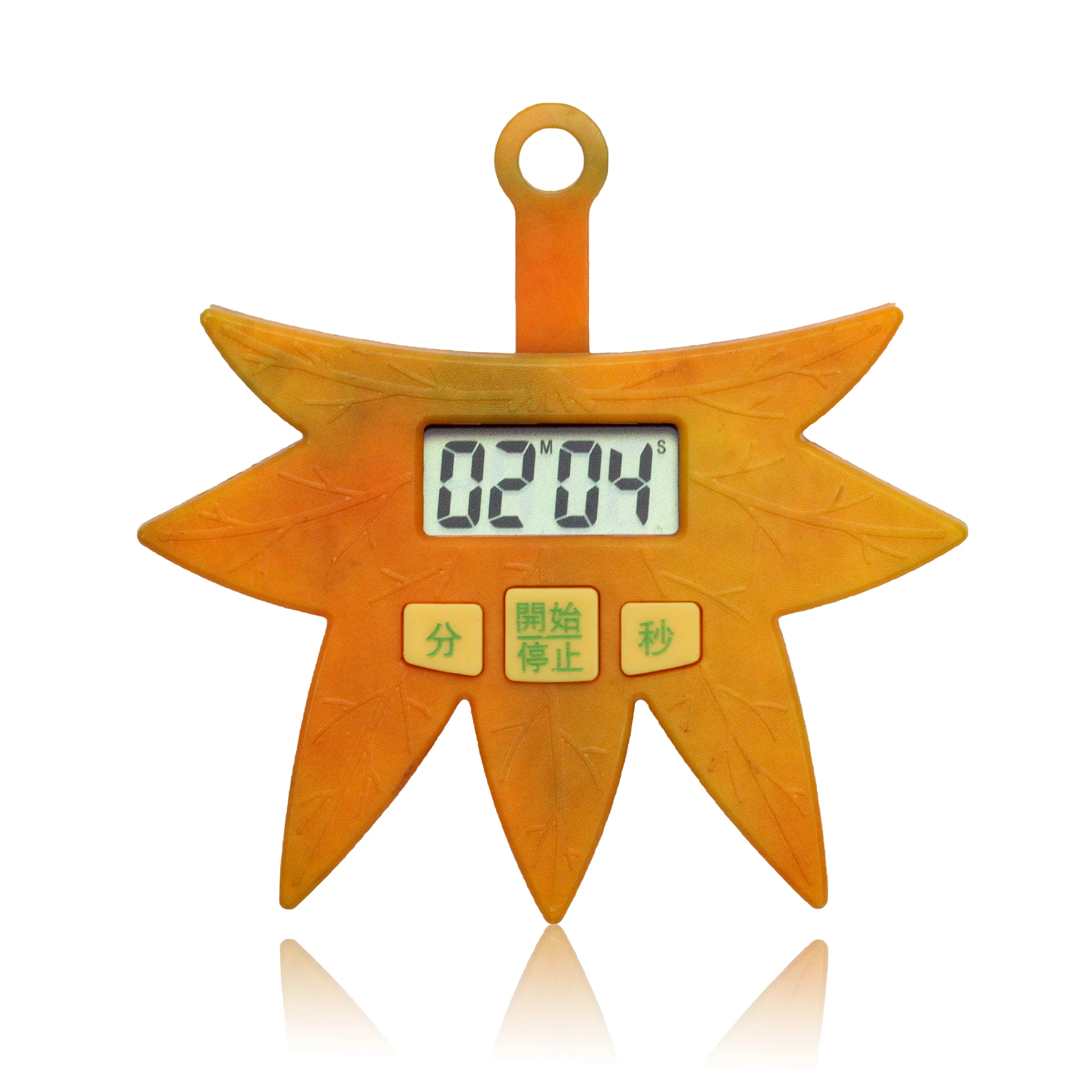Electronic timer with maple leaf shape, magnetic suction, standing and portable promotion mini small cute digital timer
