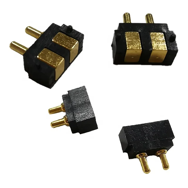 
China supplier battery gold plated custom 6.02 mm high 6.06 mm long brass 2 pin pogo pin 