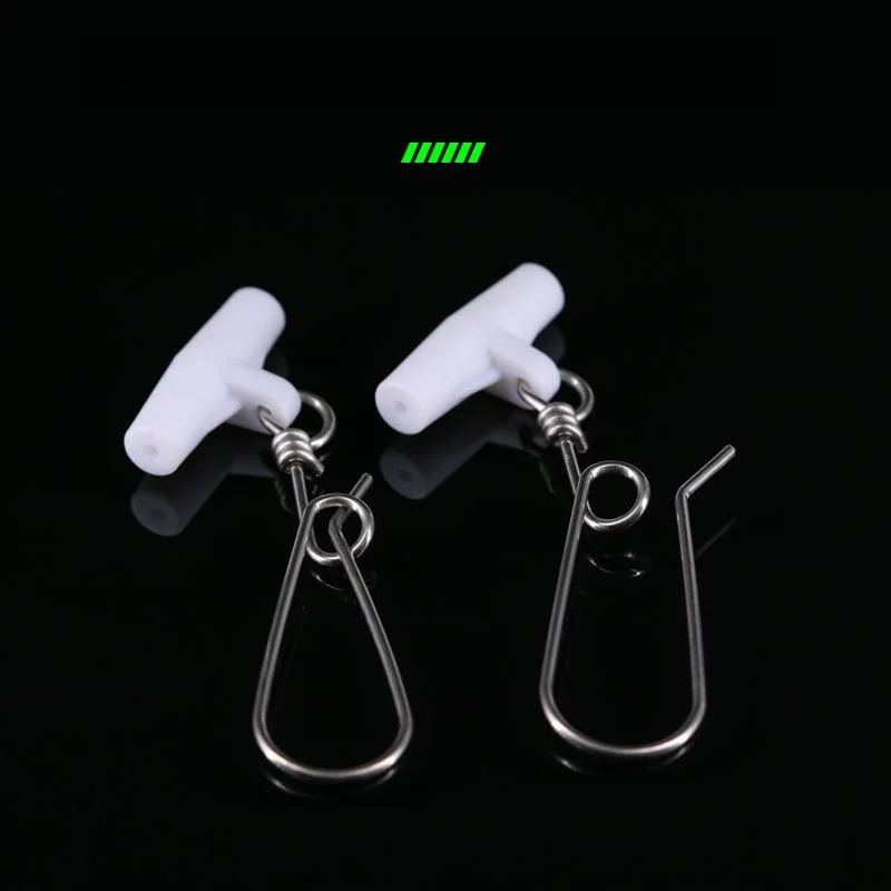 Wholesale Plastic72MM Head Swivel Hooked Snap lock fishing Sliders High-strength Sinker Slides Swivels for Braid Fishing Li
