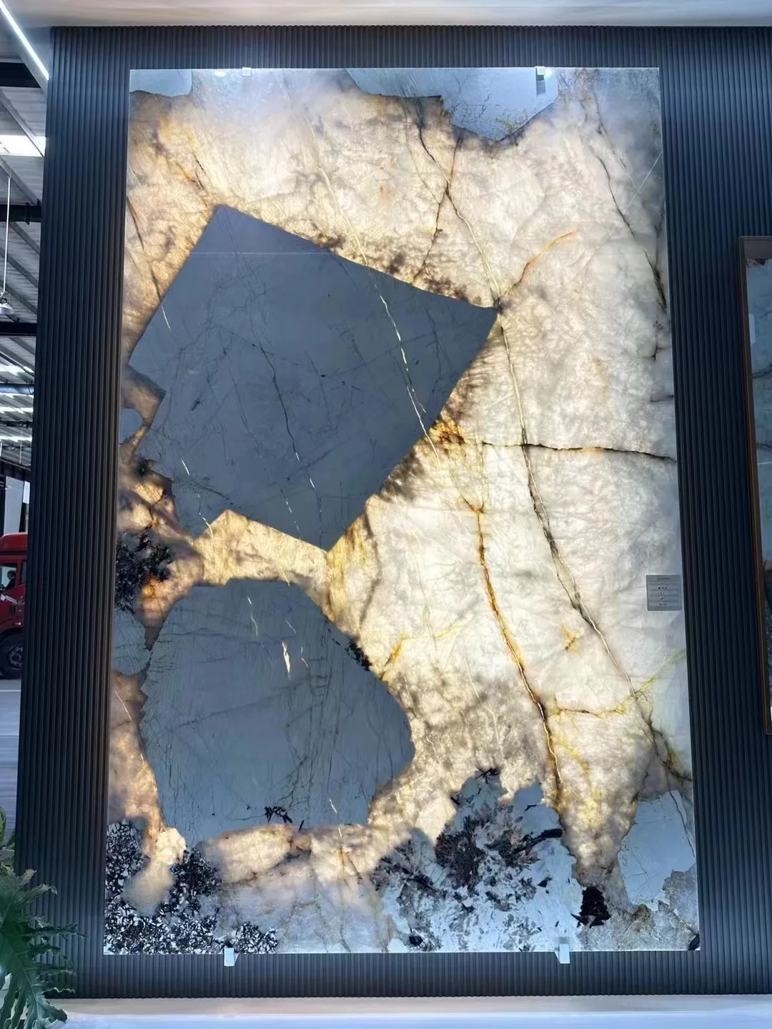 Pandora Granite For Big Tiles On Background Wall Pandora Fireplace Backlighting  With Big Crystal In Luxury Design