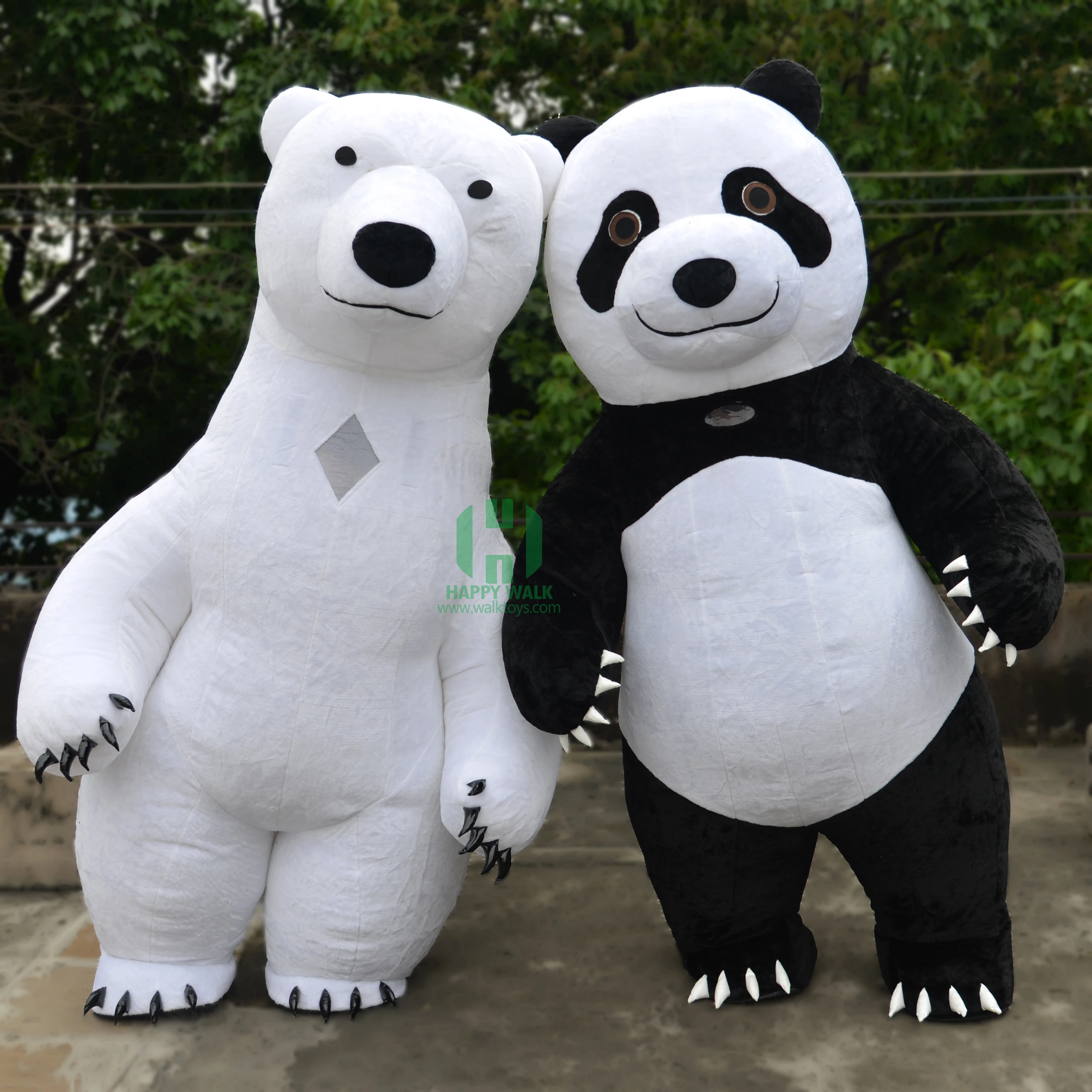 Giant Inflatable Mascot Animal Panda Bear Costume and Polar Bear Plush Material Inflatable Mascot Costume