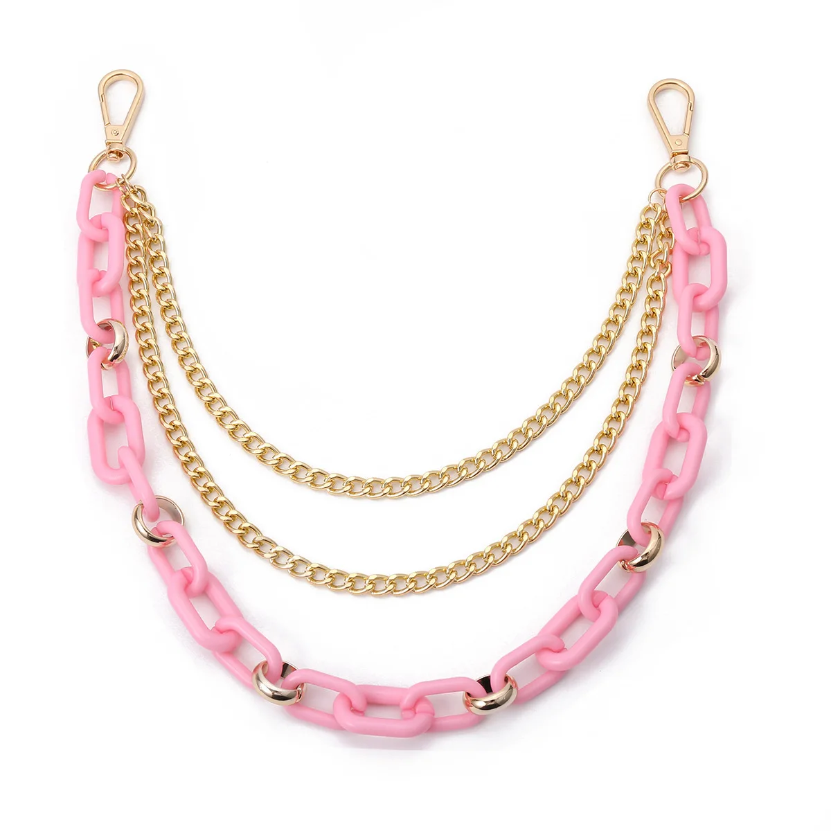 European And American Personality Multi-layer Handmade Body Chain Female Punk Metal Cross Fluorescent Color Chain Waist Chain