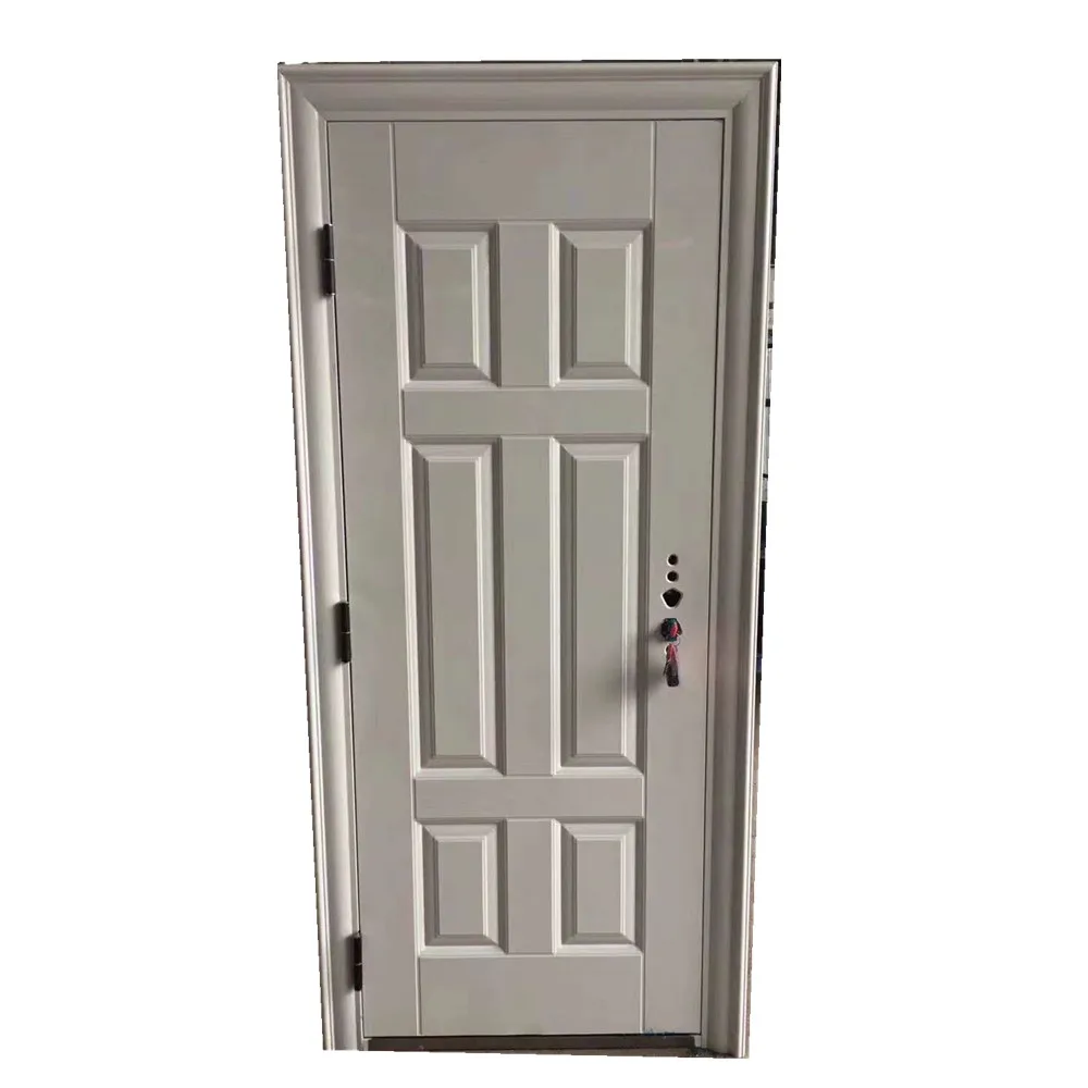 American style modern white flat exterior doors apartment steel security door for sale