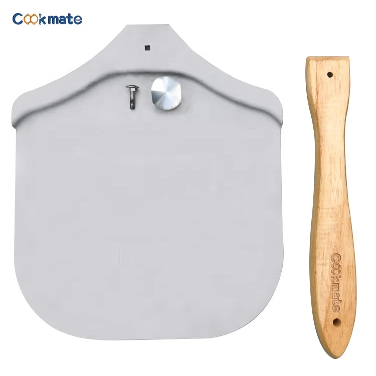 Perforated Pizza Peel Stop Edge Home favor 12 x 14 Inch Rectangular Pizza Turning Peel Aluminum Foldable Pizza Paddle