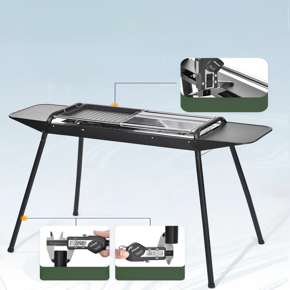 Multifunctional Storage Rack Charcoal Barbecue Grills Stainless Steel BBQ Grill