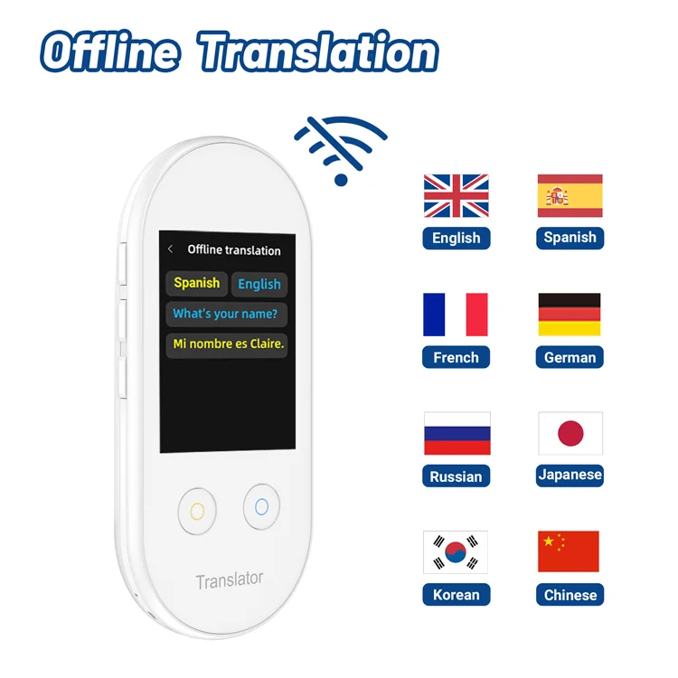 Support 100+ Languages Offline Translation 2.4 Inches Pocket size Voice Translator