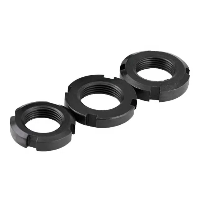 Best Selling Nut Carbon Steel Slotted Round Nuts din981 KM Black Oxide Round Lock Nut DIN 981