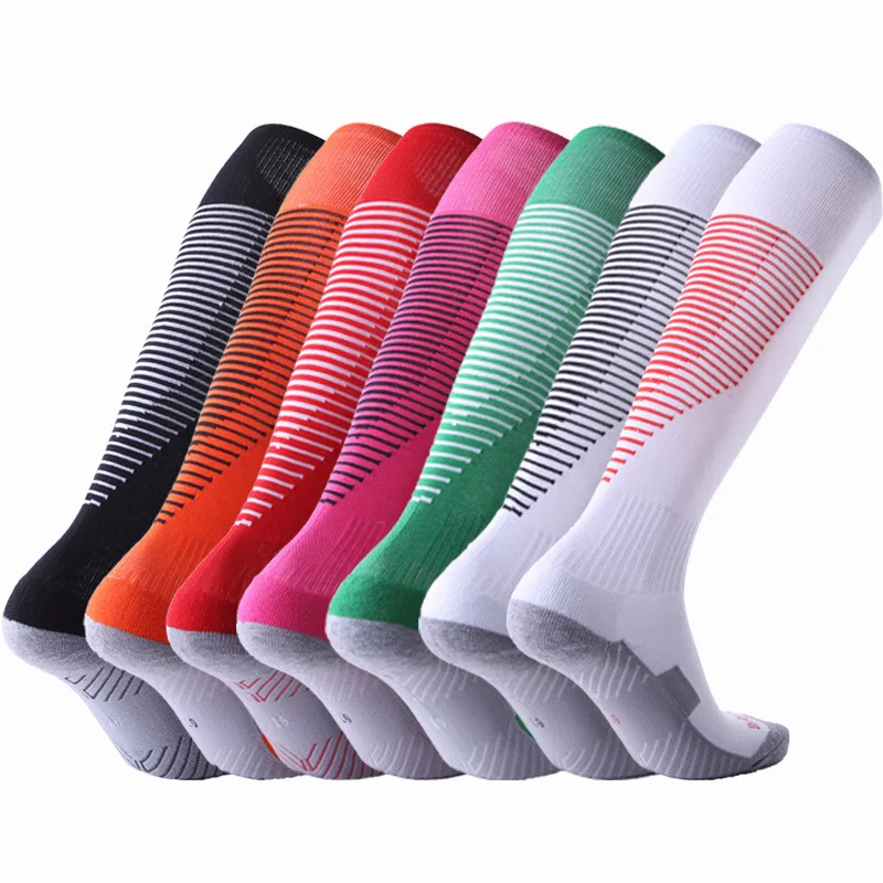 Fashion Cotton Football In Stock Soccer Custom Logo Knee Long Sport Socks