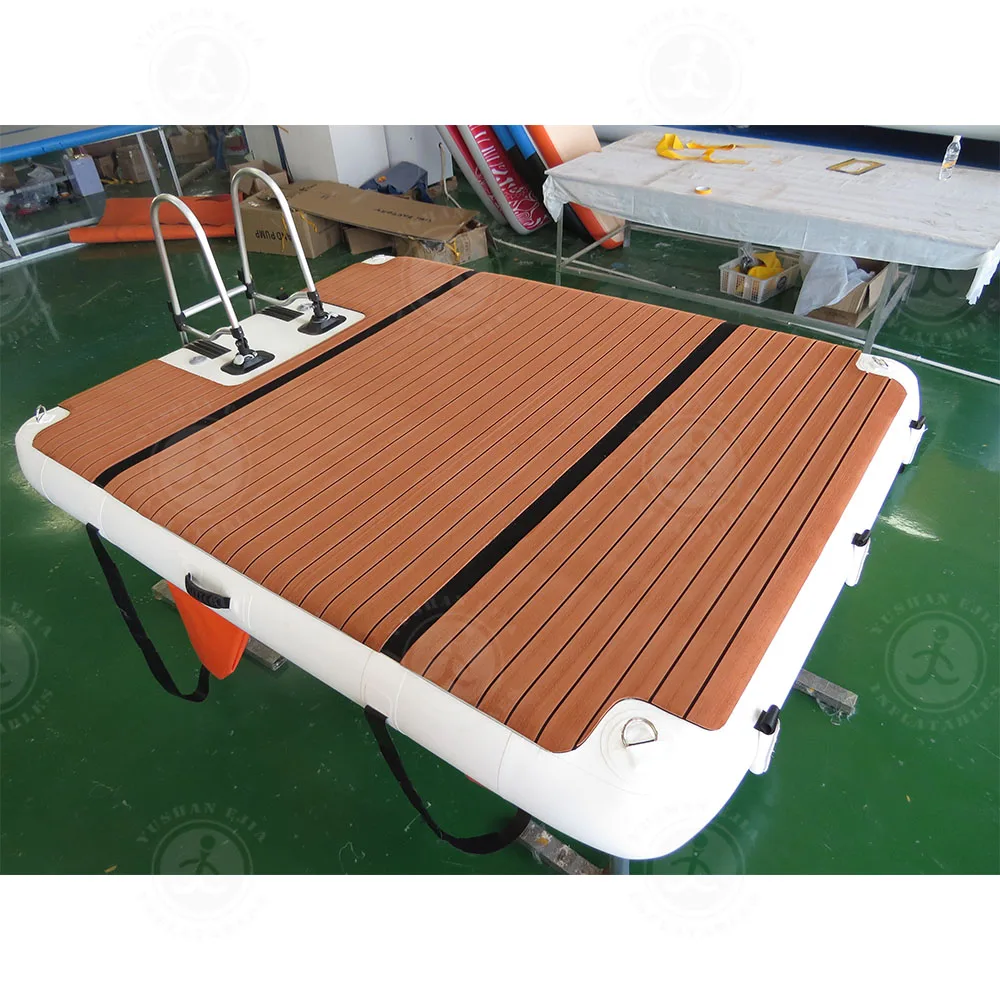 Customized High Quality DWF Pool Facility Inflatable Dock Floating Island for Boat Yacht