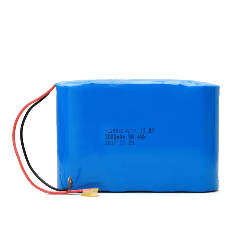 Rechargeable li-ion 26650 battery 4s1p 12.8volt lithium 26650 battery 3000mah