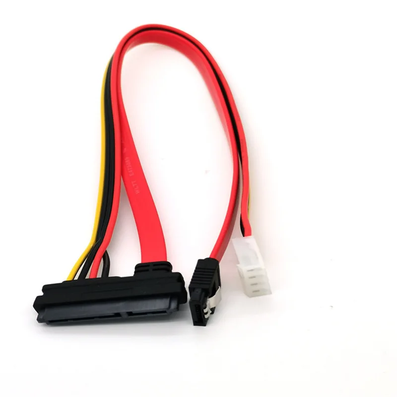 SATA 7+15 Pin 22Pin To SATA 7 Pin + 4Pin DE Power SATA ,Serial ATA III data and power combo cable for 3.5 inch hard drive