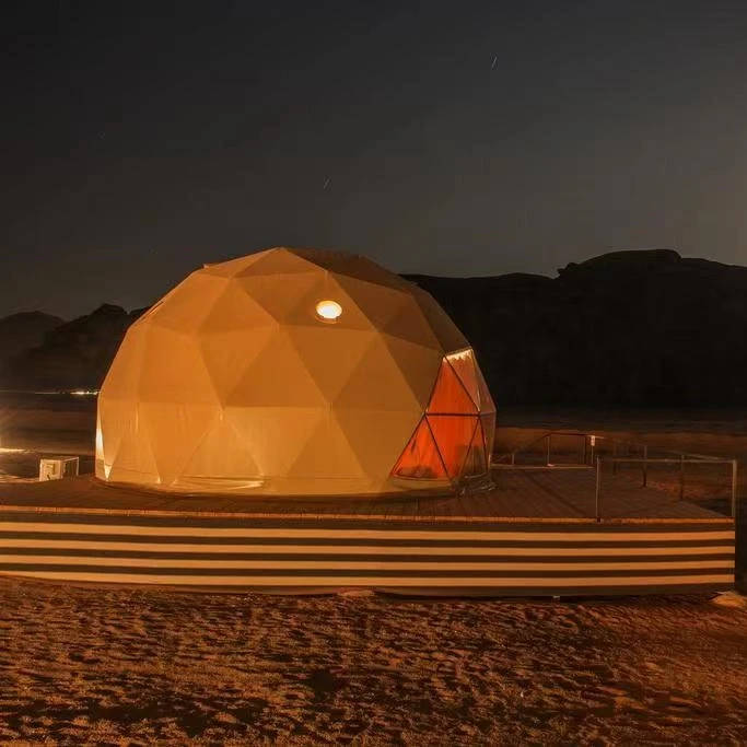 China factory price 850gsm PVC Glamping Big Dome Geodesic Tent Dome glamping dome tent