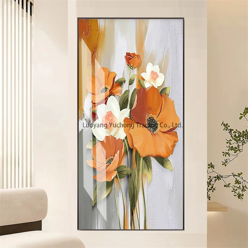 60*120cm Modern style abstract flower tableau mural home decorations wall painting crystal porcelain art painting