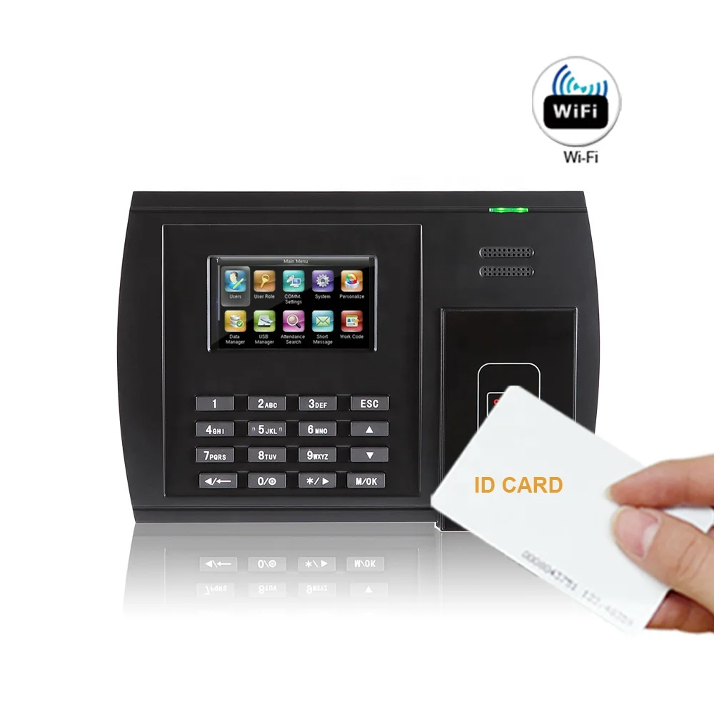 Password and RFID Card Reader Time and Attendance System with WIFI Function and TCP/IP USB port