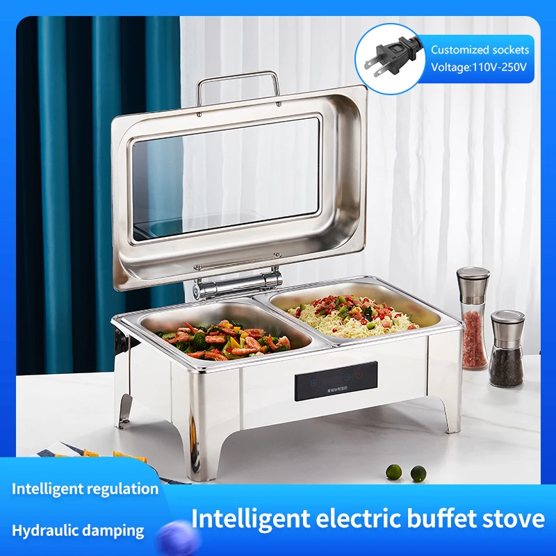 Электрическое подогревающее блюдо для буфета из нержавеющей стали