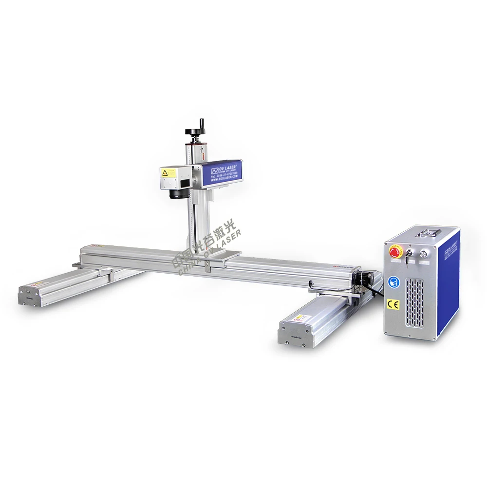 600*1000mm Gantry Type Large Working Area Raycus JPT 30W 50W Fiber Laser Marking Machine For Coated Mirror Metal Plate