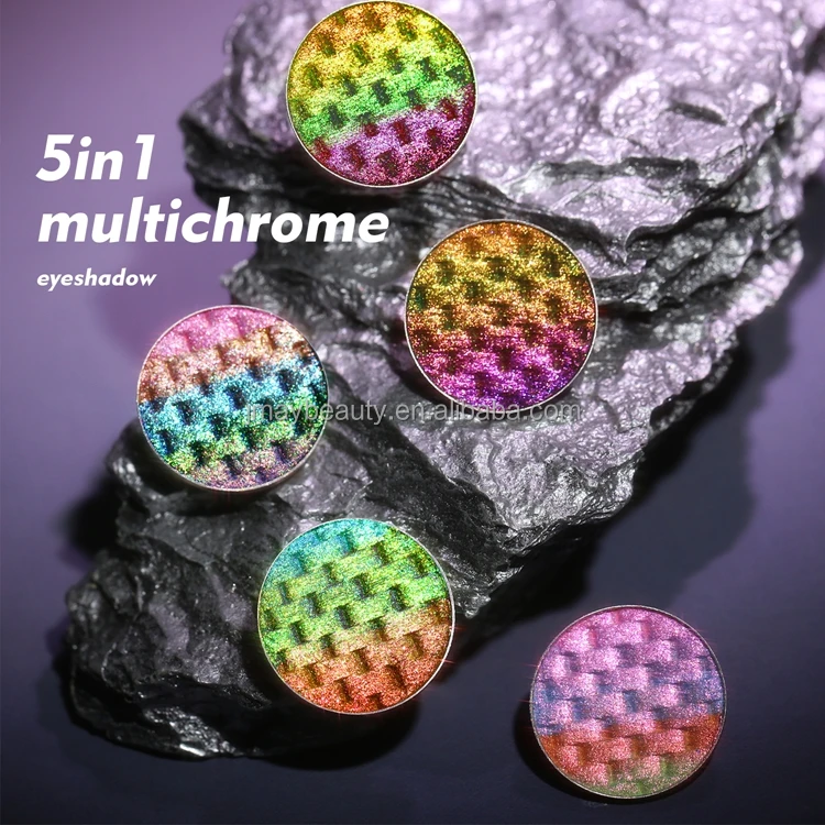 Wholesale Pressed Powder Eye Shadow Makeup High Quality Flakes Single Palette Duochrome Glitter Rainbow Highlighter Eyeshadow