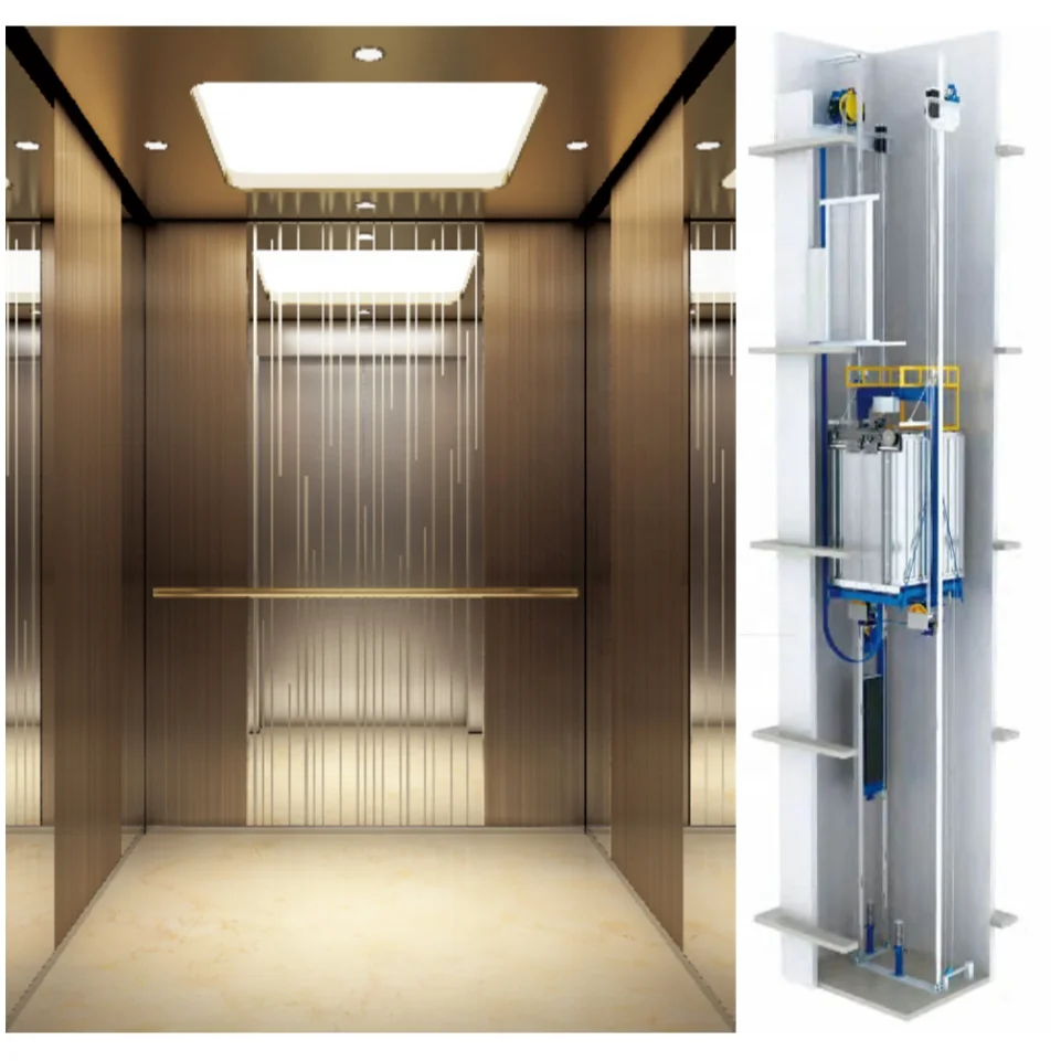 Traction Drive Passenger Elevator Equipment 630kg Automatic Vertical Lift Elevator Machine