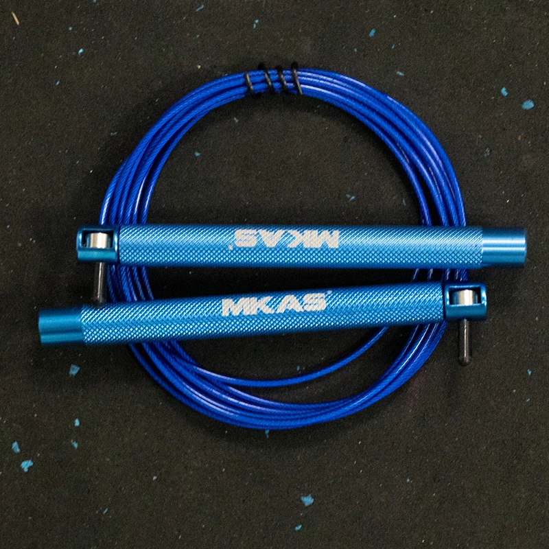 MKAS Hot Sale Portable Self Locking Fitness Long Aluminum Handle Adjustable Speed Jump Rope