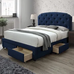 Tufted Upholstered Panel Storage Bed Fabric bed/Free Sample Fabric Headboard Queen Double Upholstery Bedroom